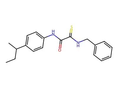 2-(benzylamino)-N-(4-butan-2-ylphenyl)-2-sulfanylideneacetamide structure