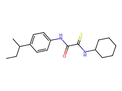N-(4-butan-2-ylphenyl)-2-(cyclohexylamino)-2-sulfanylideneacetamide structure