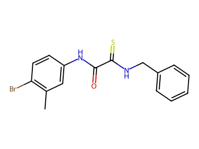 2-(benzylamino)-N-(4-bromo-3-methylphenyl)-2-sulfanylideneacetamide structure