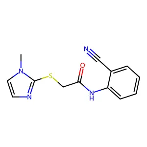N-(2-cyanophenyl)-2-[(1-methyl-1H-imidazol-2-yl)sulfanyl]acetamide structure