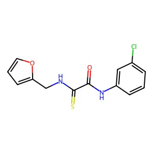 N-(3-chlorophenyl)-2-[(2-furylmethyl)amino]-2-thioxoacetamide structure