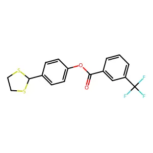 4-(1,3-Dithiolan-2-yl)phenyl 3-(trifluoromethyl)benzenecarboxylate structure