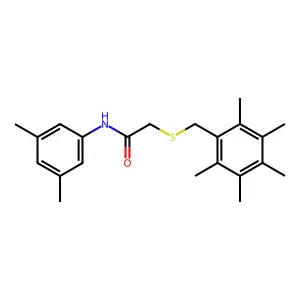 N-(3,5-dimethylphenyl)-2-[(2,3,4,5,6-pentamethylphenyl)methylsulfanyl]acetamide structure
