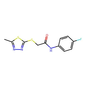 N-(4-fluorophenyl)-2-[(5-methyl-1,3,4-thiadiazol-2-yl)sulfanyl]acetamide structure