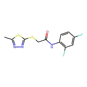 N-(2,4-difluorophenyl)-2-[(5-methyl-1,3,4-thiadiazol-2-yl)sulfanyl]acetamide structure