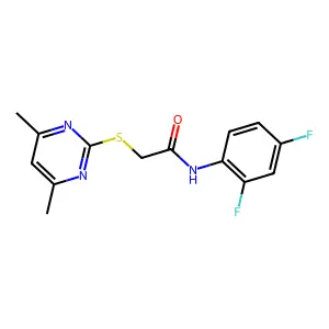 N-(2,4-difluorophenyl)-2-[(4,6-dimethyl-2-pyrimidinyl)sulfanyl]acetamide structure