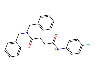 N',N'-dibenzyl-N-(4-fluorophenyl)butanediamide structure