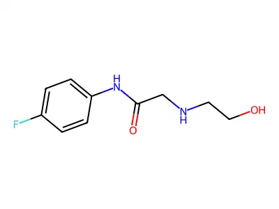 N-(4-fluorophenyl)-2-(2-hydroxyethylamino)acetamide structure