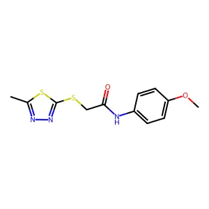 N-(4-methoxyphenyl)-2-[(5-methyl-1,3,4-thiadiazol-2-yl)sulfanyl]acetamide structure