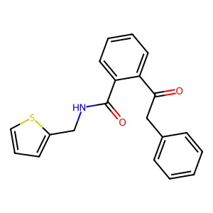 2-(2-phenylacetyl)-N-(thiophen-2-ylmethyl)benzamide structure