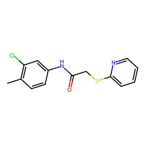 N-(3-chloro-4-methylphenyl)-2-(2-pyridinylsulfanyl)acetamide structure