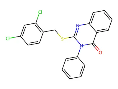 2-{[(2,4-Dichlorophenyl)methyl]sulfanyl}-3-phenyl-3,4-dihydroquinazolin-4-one structure