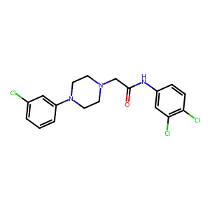 2-[4-(3-chlorophenyl)piperazin-1-yl]-N-(3,4-dichlorophenyl)acetamide structure