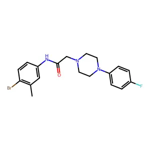 N-(4-bromo-3-methylphenyl)-2-[4-(4-fluorophenyl)piperazin-1-yl]acetamide structure