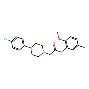 2-[4-(4-fluorophenyl)piperazin-1-yl]-N-(2-methoxy-5-methylphenyl)acetamide structure