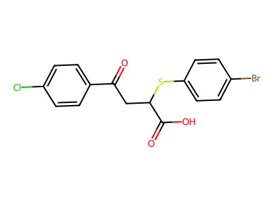 2-[(4-Bromophenyl)sulfanyl]-4-(4-chlorophenyl)-4-oxobutanoic acid structure