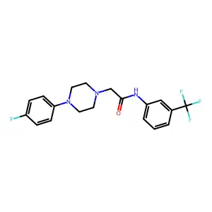 2-[4-(4-fluorophenyl)piperazin-1-yl]-N-[3-(trifluoromethyl)phenyl]acetamide structure