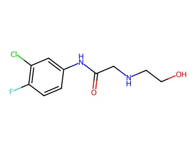 N-(3-chloro-4-fluorophenyl)-2-[(2-hydroxyethyl)amino]acetamide structure