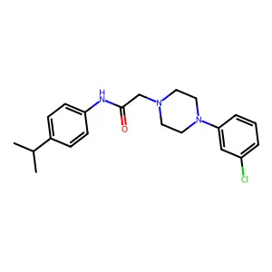 2-[4-(3-chlorophenyl)piperazin-1-yl]-N-(4-propan-2-ylphenyl)acetamide structure