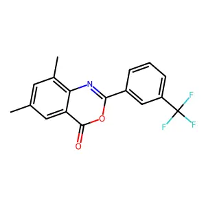 6,8-dimethyl-2-[3-(trifluoromethyl)phenyl]-4H-3,1-benzoxazin-4-one structure
