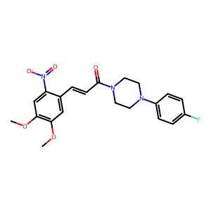 3-(4,5-dimethoxy-2-nitrophenyl)-1-[4-(4-fluorophenyl)piperazin-1-yl]prop-2-en-1-one structure