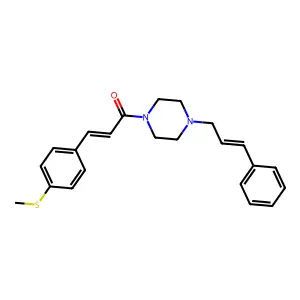 1-(4-cinnamylpiperazin-1-yl)-3-(4-methylsulfanylphenyl)prop-2-en-1-one structure