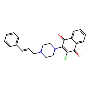 2-Chloro-3-[4-(3-phenylprop-2-enyl)piperazin-1-yl]naphthalene-1,4-dione structure