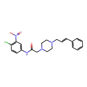 N-(4-chloro-3-nitrophenyl)-2-[4-(3-phenylprop-2-enyl)piperazin-1-yl]acetamide structure