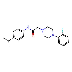 2-[4-(2-fluorophenyl)piperazin-1-yl]-N-[4-(propan-2-yl)phenyl]acetamide structure