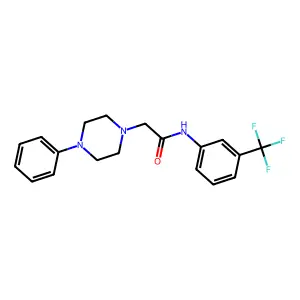 2-(4-phenylpiperazin-1-yl)-N-[3-(trifluoromethyl)phenyl]acetamide structure