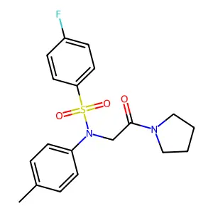 4-fluoro-N-(4-methylphenyl)-N-(2-oxo-2-pyrrolidin-1-ylethyl)benzenesulfonamide structure