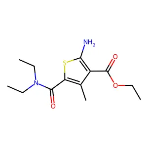 Ethyl 2-amino-5-(diethylcarbamoyl)-4-methylthiophene-3-carboxylate structure