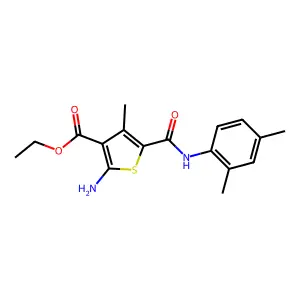 Ethyl 2-amino-5-[(2,4-dimethylphenyl)carbamoyl]-4-methylthiophene-3-carboxylate structure