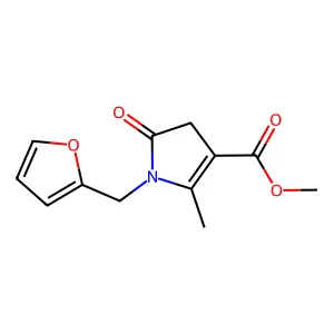 methyl 1-(furan-2-ylmethyl)-5-methyl-2-oxo-3H-pyrrole-4-carboxylate structure