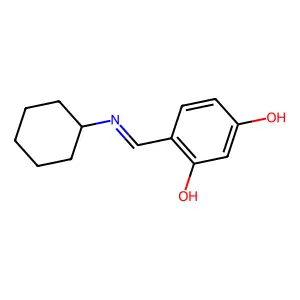 4-((Cyclohexylimino)methyl)benzene-1,3-diol structure