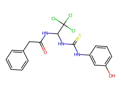 2-phenyl-N-[2,2,2-trichloro-1-[(3-hydroxyphenyl)carbamothioylamino]ethyl]acetamide structure