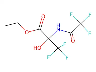 Ethyl 3,3,3-trifluoro-2-hydroxy-2-[(2,2,2-trifluoroacetyl)amino]propanoate structure