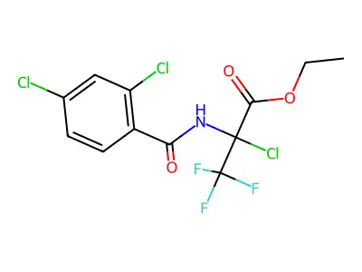 Ethyl 2-chloro-2-[(2,4-dichlorobenzoyl)amino]-3,3,3-trifluoropropanoate structure