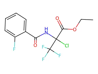 Ethyl 2-chloro-3,3,3-trifluoro-2-[(2-fluorobenzoyl)amino]propanoate structure