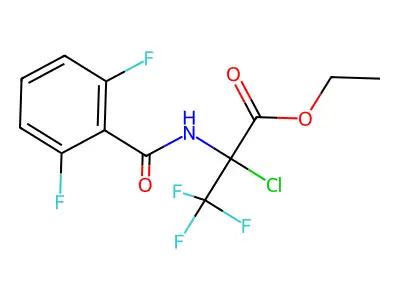 Ethyl 2-chloro-2-[(2,6-difluorobenzoyl)amino]-3,3,3-trifluoropropanoate structure