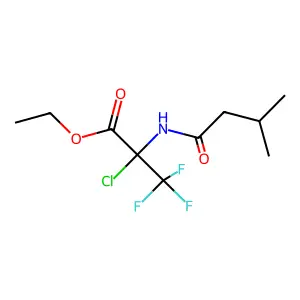 Ethyl 2-chloro-3,3,3-trifluoro-2-[(3-methylbutanoyl)amino]propanoate structure