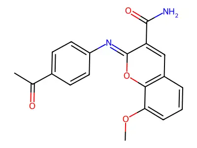 (2Z)-2-[(4-acetylphenyl)imino]-8-methoxy-2H-chromene-3-carboxamide structure