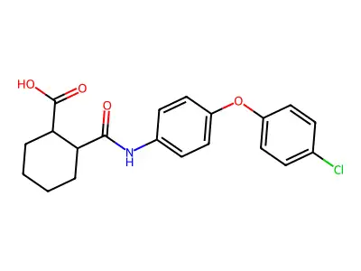 2-{[4-(4-Chlorophenoxy)phenyl]carbamoyl}cyclohexanecarboxylic acid structure