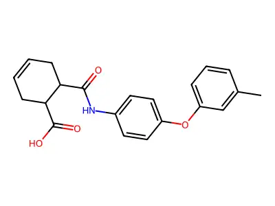 6-{[4-(3-Methylphenoxy)phenyl]carbamoyl}cyclohex-3-ene-1-carboxylic acid structure