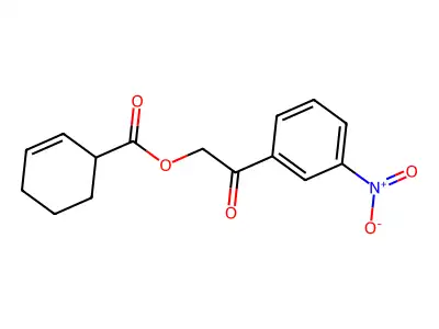 2-(3-Nitrophenyl)-2-oxoethyl cyclohex-2-ene-1-carboxylate structure