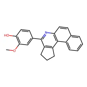 4-(2,3-dihydro-1H-benzo[f]cyclopenta[c]quinolin-4-yl)-2-methoxyphenol structure