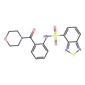 N-[2-(morpholine-4-carbonyl)phenyl]-2,1,3-benzothiadiazole-4-sulfonamide structure