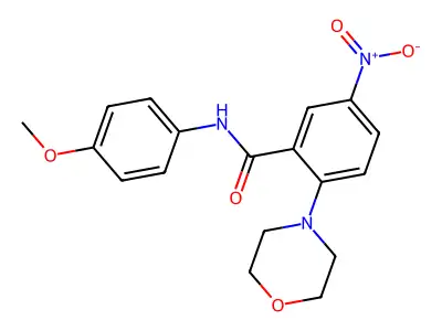 N-(4-methoxyphenyl)-2-morpholin-4-yl-5-nitrobenzamide structure