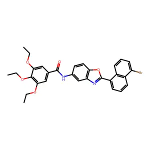 N-[2-(5-bromonaphthalen-1-yl)-1,3-benzoxazol-5-yl]-3,4,5-triethoxybenzamide structure