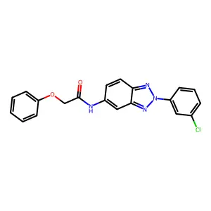 N-[2-(3-chlorophenyl)benzotriazol-5-yl]-2-phenoxyacetamide structure